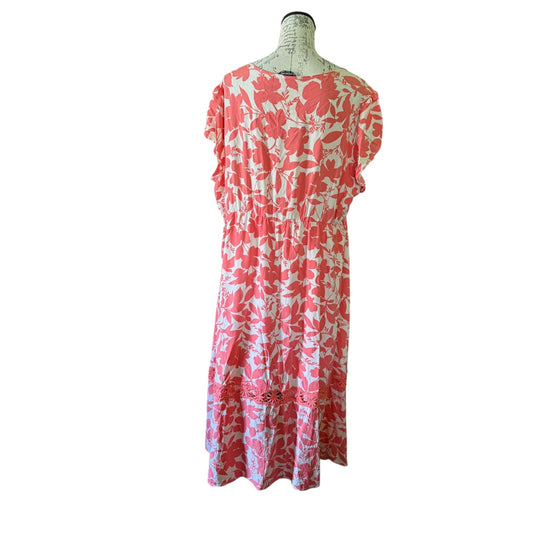 Bloomchic Orange & Off White Floral Maxi Dress Size 18/20