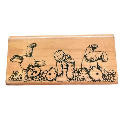 Sweet Arts 1988 Tumbling Playful Teddy bears C327 Rubber Stamp