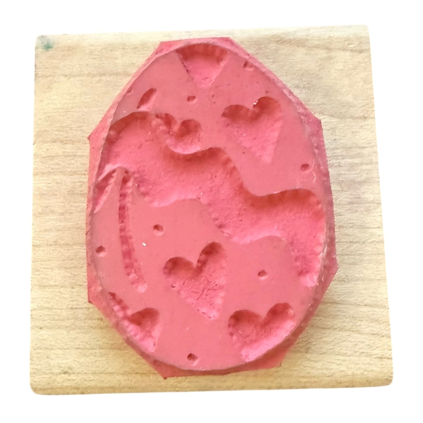 JRL Designs Easter Egg With Hearts Crafting Card Making Rubber Stamp