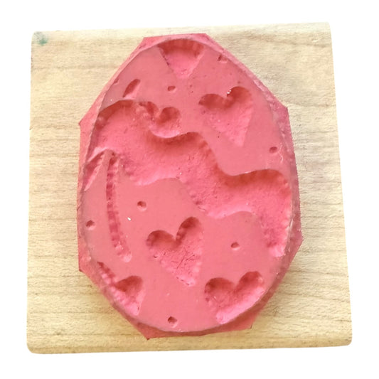 JRL Designs Easter Egg With Hearts Crafting Card Making Rubber Stamp