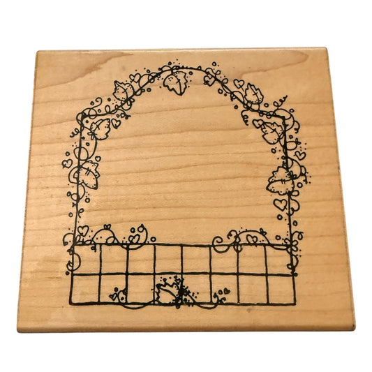 DOTS R154 Arched Ivy Fram Crafting Card Making Large Rubber Stamp