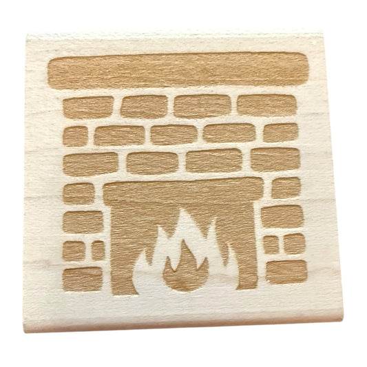 Sniggle Sloth Brick Fireplace Rubber Stamp Small