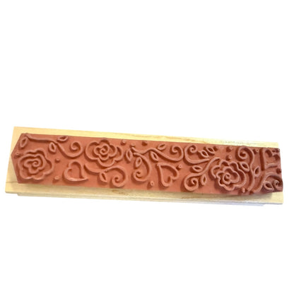 Great Impressions Heart Flower Trim Border G215 Rubber Stamp
