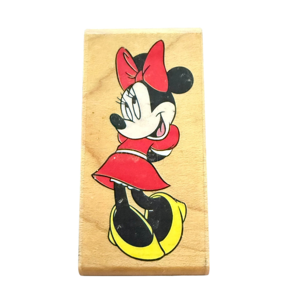 Disney Rubber Stampede Shy Minnie Mouse In A Red Dress 393C Rubber Stamp
