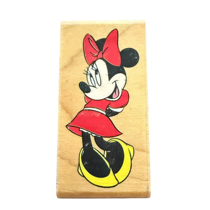 Disney Rubber Stampede Shy Minnie Mouse In A Red Dress 393C Rubber Stamp