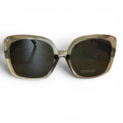 Wide Frame Women's Clear Gray Sunglasses Ultraviolet Protection