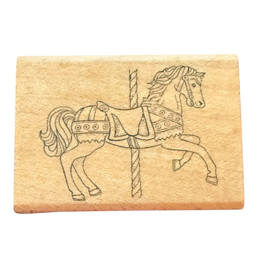 Comotion Carousel Horse EUC 837 Rubber Stamp