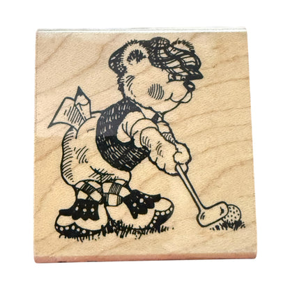 Stampendous Funstamps Golfing Par Swinger D59 Rubber Stamp