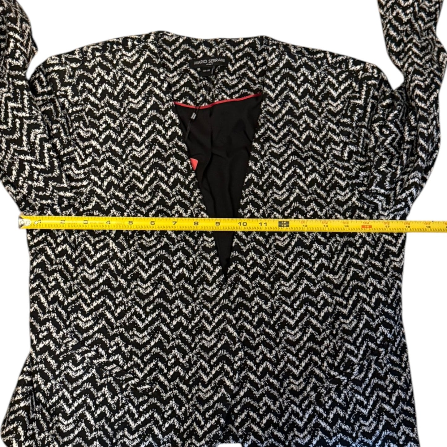 Mario Serrani Chevron Black White Blazer Jacket Size Medium