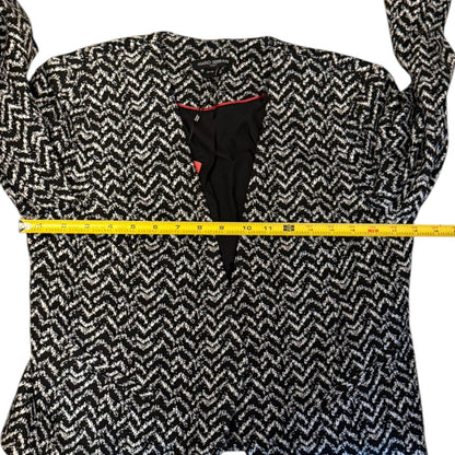 Mario Serrani Chevron Black White Blazer Jacket Size Medium