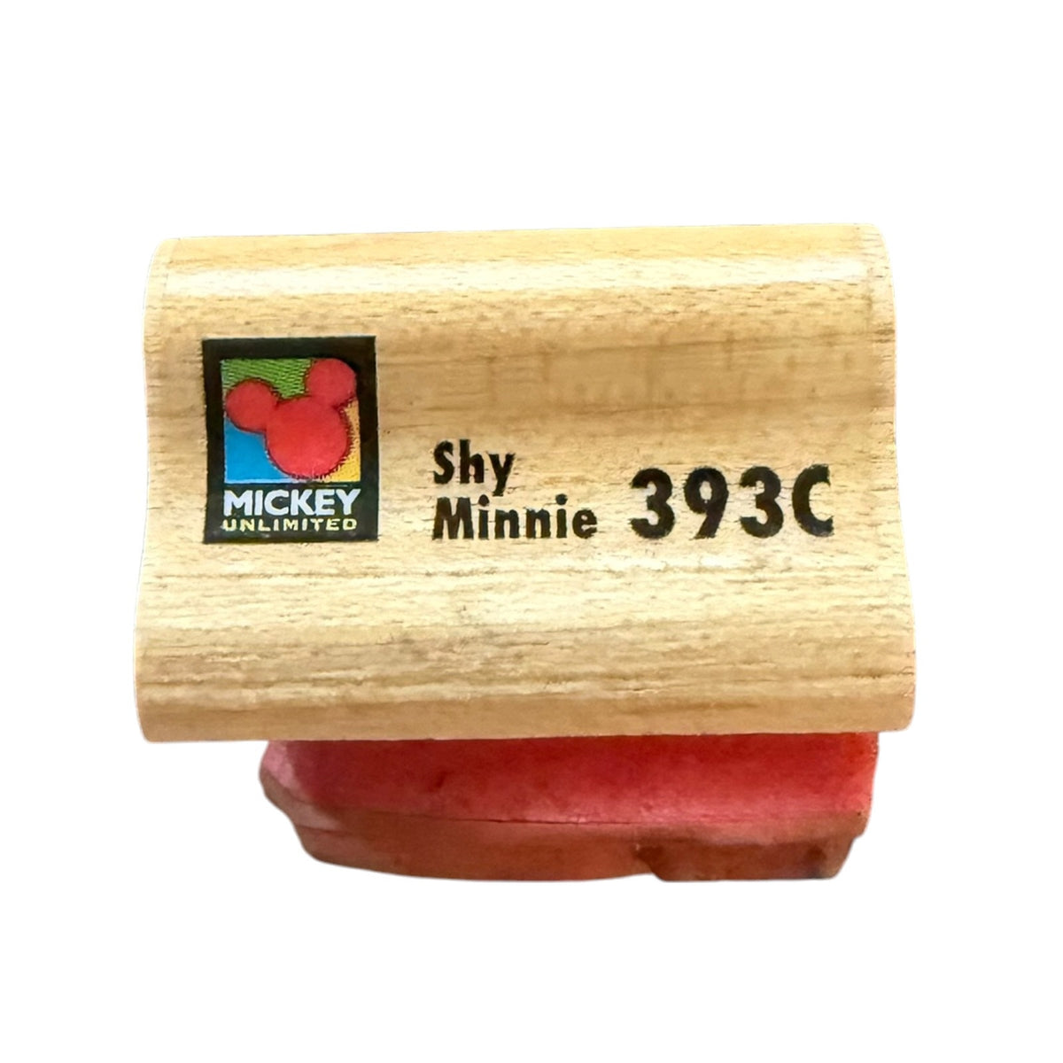 Disney Rubber Stampede Shy Minnie Mouse In A Red Dress 393C Rubber Stamp