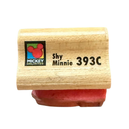Disney Rubber Stampede Shy Minnie Mouse In A Red Dress 393C Rubber Stamp