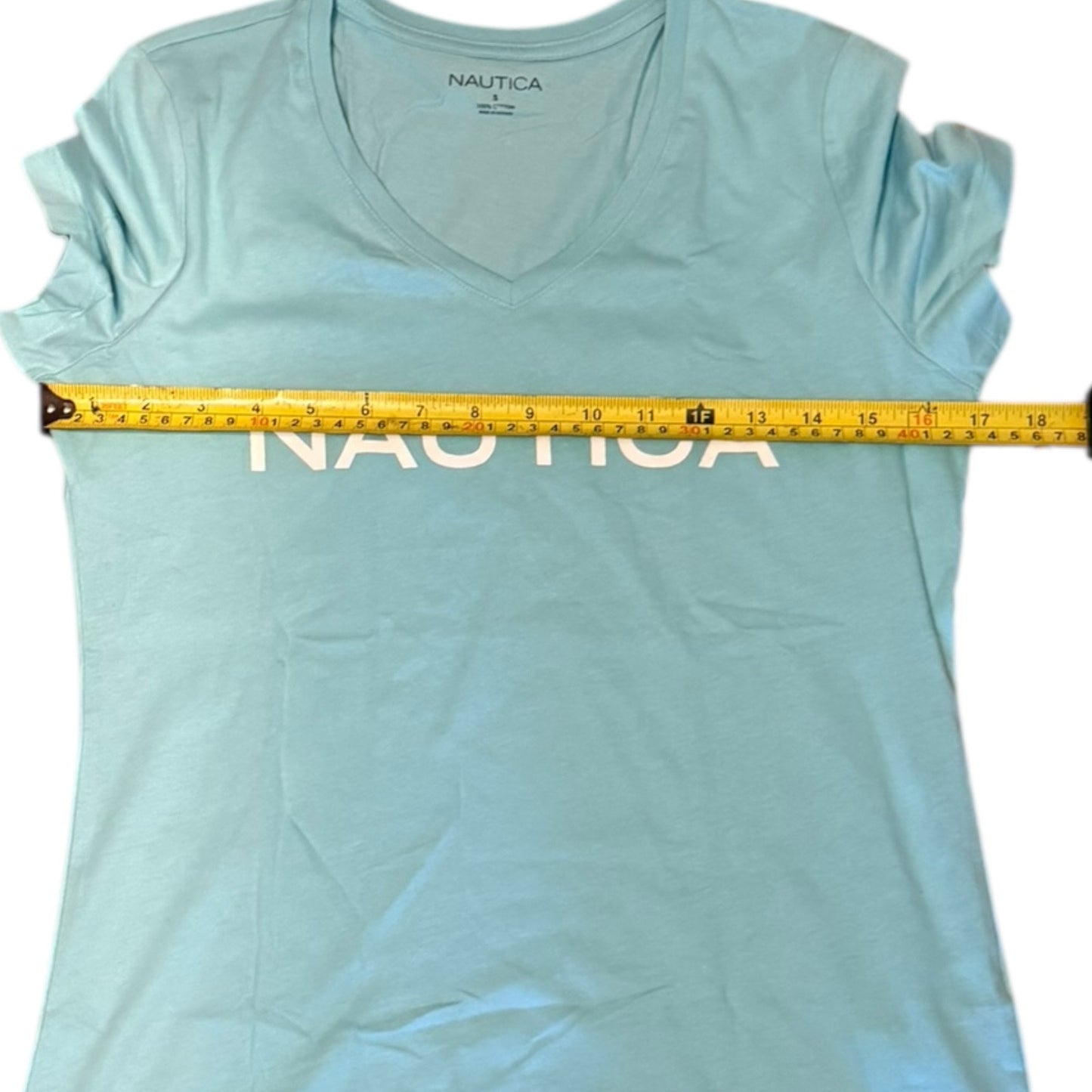 Nautica Blue V Neck Short Sleeve T-Shirt Size Small