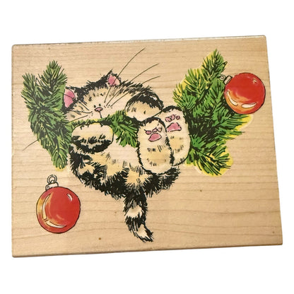 Penny Black Wonderful Christmas 1512K Cat Kitty Margaret Sherry Rubber Stamp