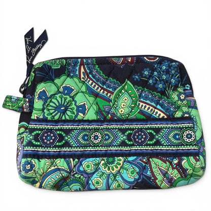 Vera Bradley Blue Rhapsody Paisley Lined Zipper Top Cosmetic Bag Pouch