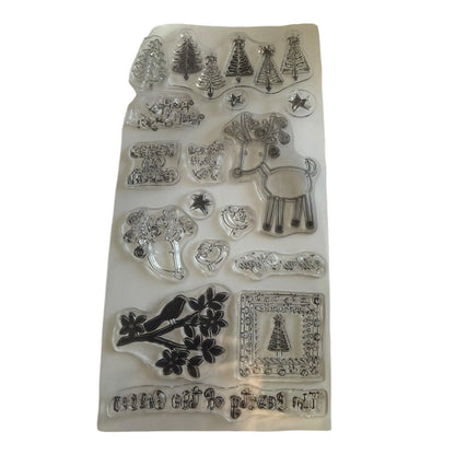 Hampton Art Seasonal Beauty Christmas Holiday SC0126 Slap Cling Rubber Stamps