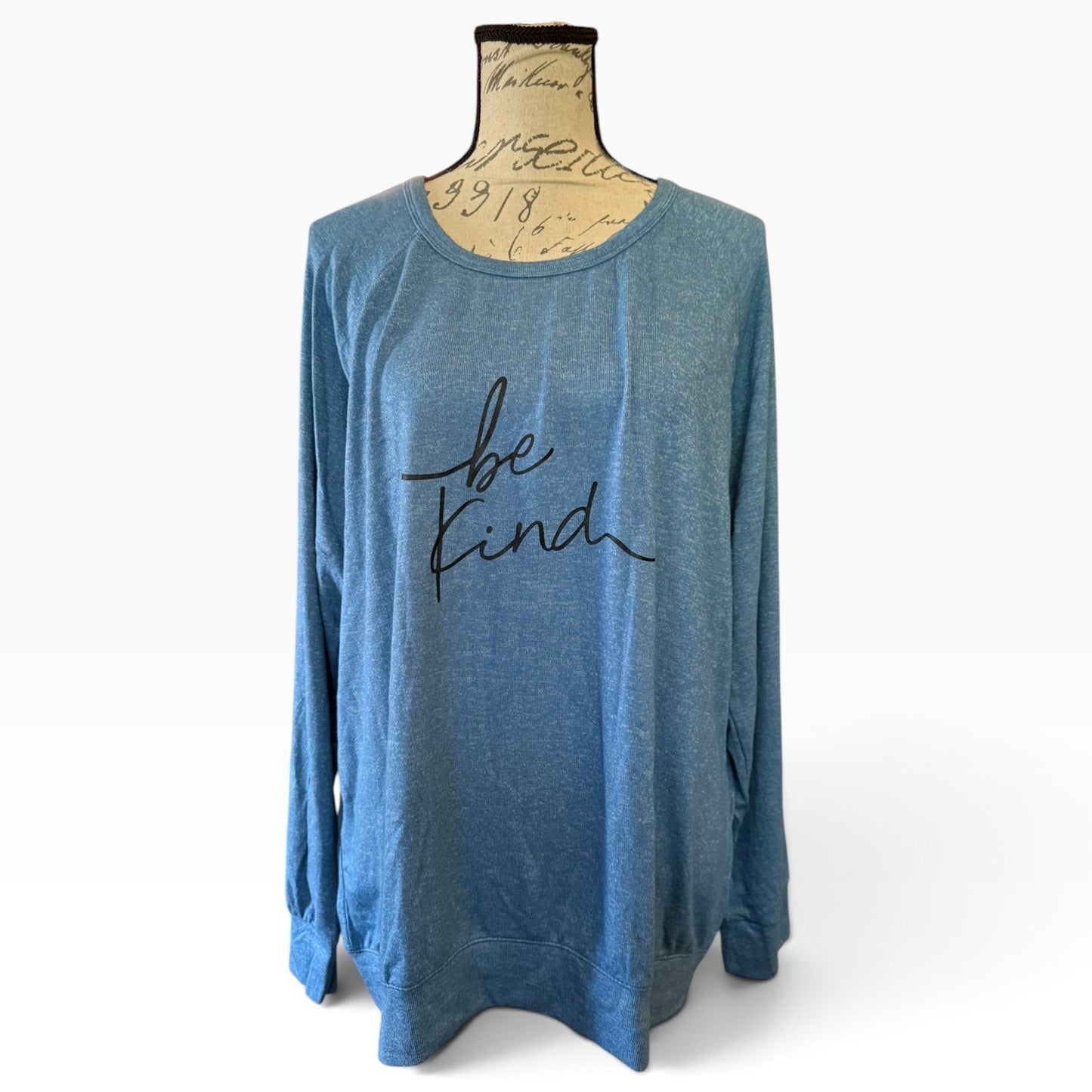 Buffalo By David Bitton Be Kind Blue Soft Jersey Long Sleeve Shirt Size XL
