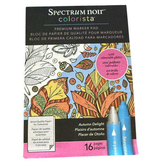 Spectrum Noir Colorista Autumn Delight Colorable Glitter Coloring Marker Pad