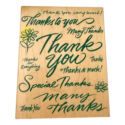 Hero Arts Thank You Super Greeting Large Background S1408 Rubber Stamp