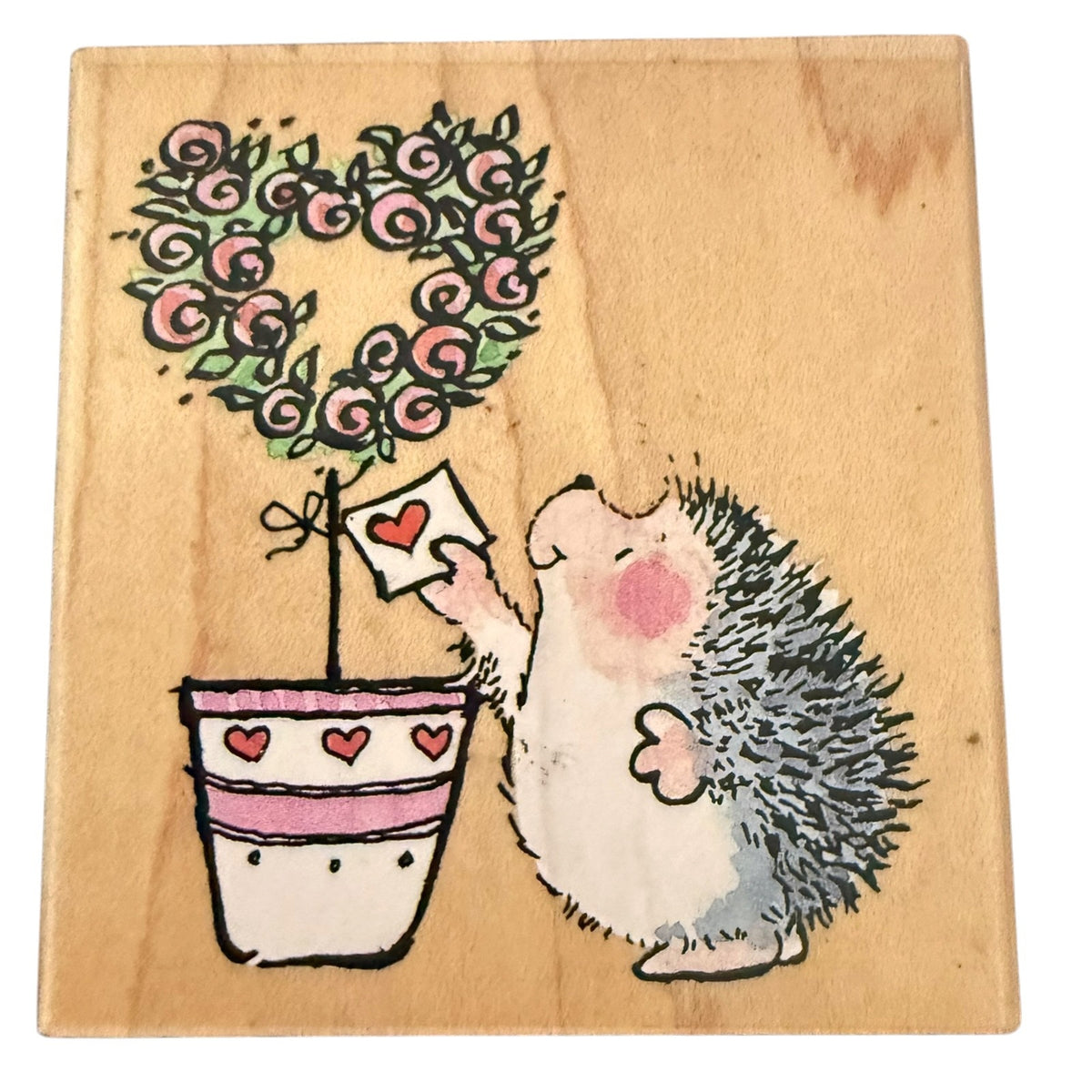 Penny Black Margaret Sherry 2002 Sending Love Hedgehog Heart 2551H Rubber Stamp