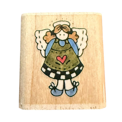 Penny Black 1995 Angel Christmas Folk Art 546A Mini Rubber Stamp