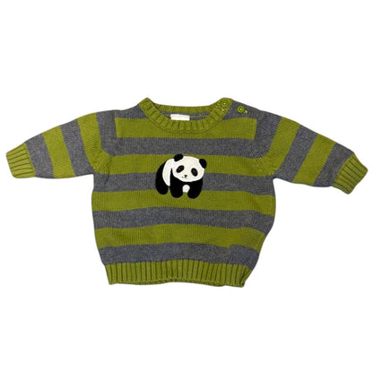 Gymboree Vintage 2007 Little Panda Bear Striped Cotton Sweater 0-3 Months