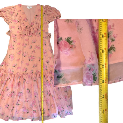 Love Shack Fancy X Target Pink Floral Tiered Ruffle Dress Size 12