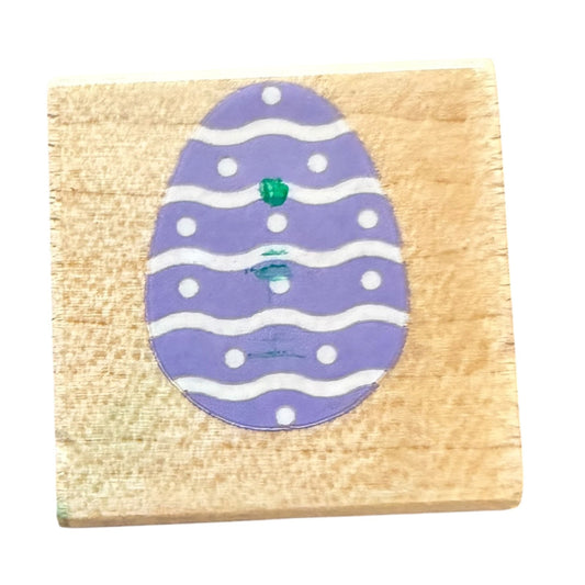 Hero Arts Easter Egg With Dots Waves Crafting Card Making Mounted Rubber Stamp