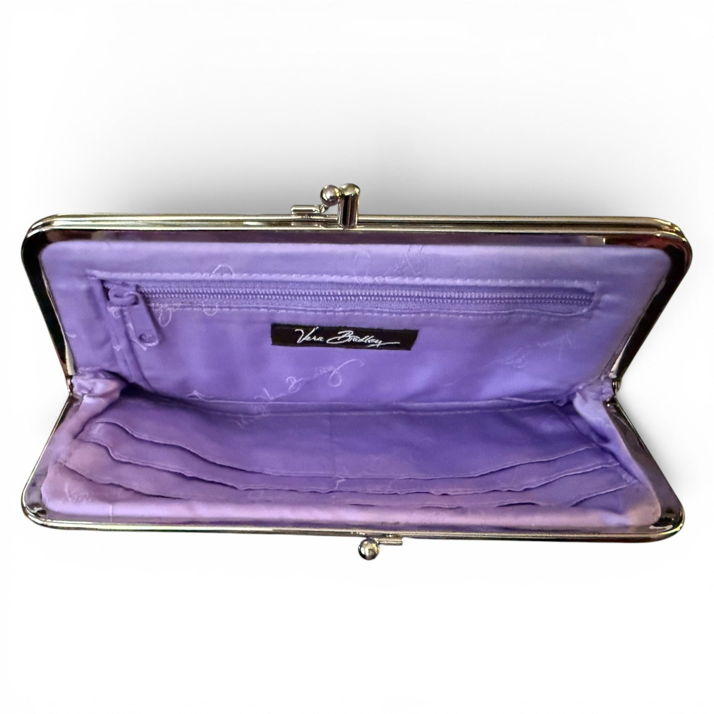 Vera Bradley Purple Floral Kiss Lock Clutch Wallet