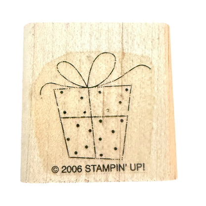 Stampin’ Up 2006 Christmas Birthday Wrapped Present Gift Rubber Stamp