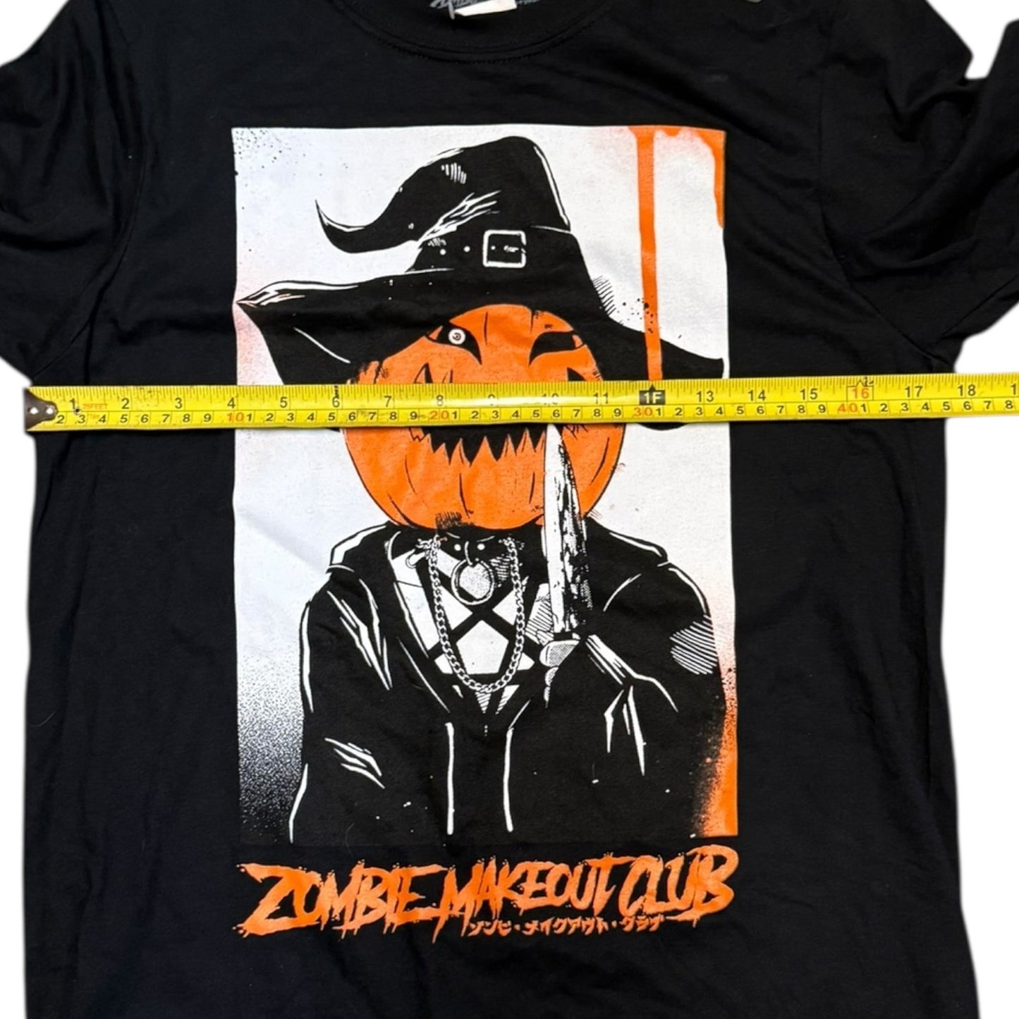 Hot Topic Halloween Zombie Makeout Club Jack O Lantern Black Cotton Shirt Small