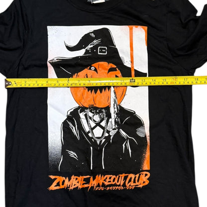 Hot Topic Halloween Zombie Makeout Club Jack O Lantern Black Cotton Shirt Small