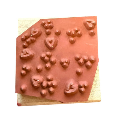 Stampin up! 2001 Beyond Basics Random Hearts Dots Rubber Stamp