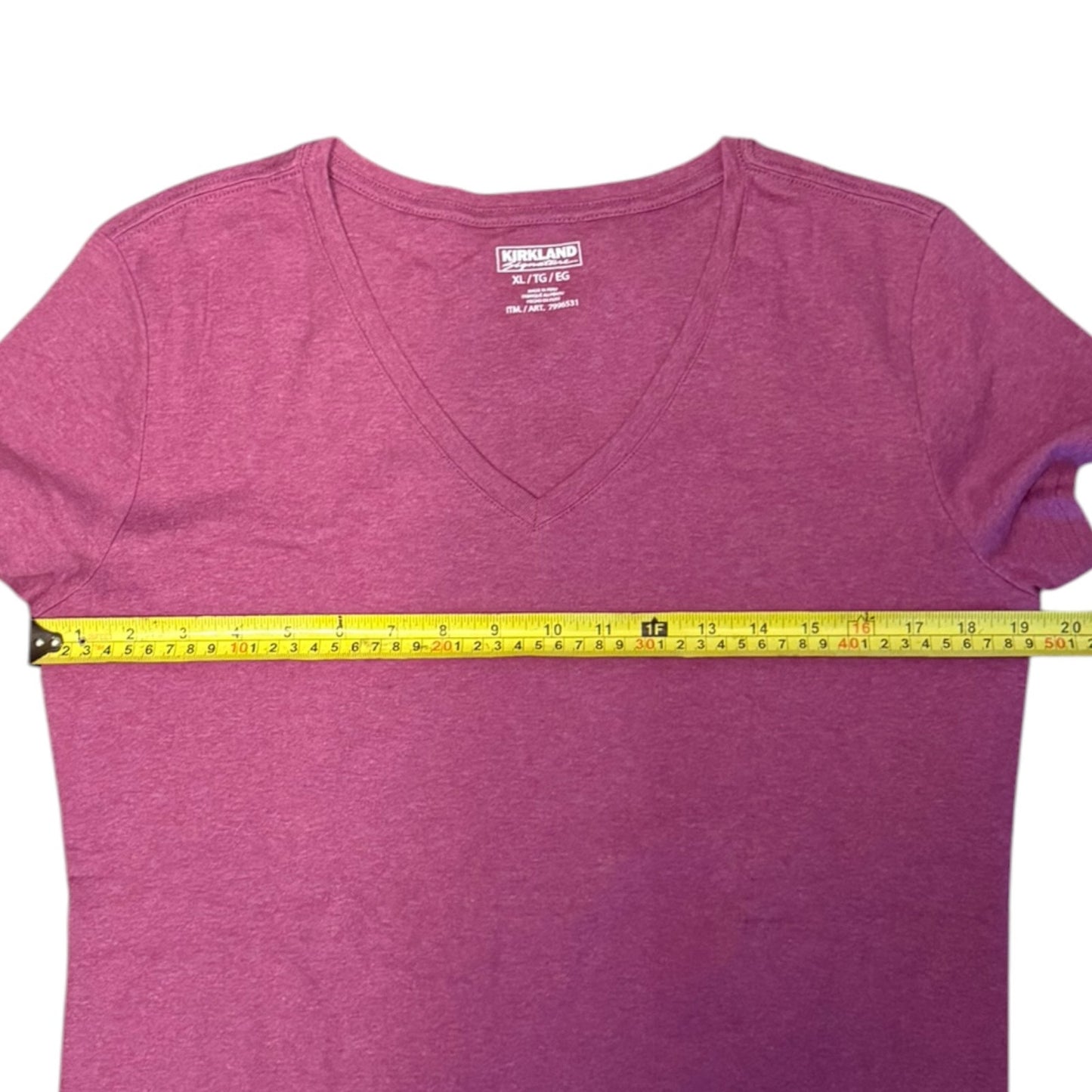 Kirkland Signature Pink Peruvian Pima Cotton V Neck Tee Shirt Size XL