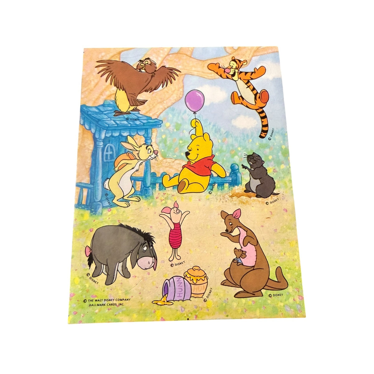 Hallmark Disney Outdoors Winnie The Pooh & Friends Single Sticker Sheet NEW