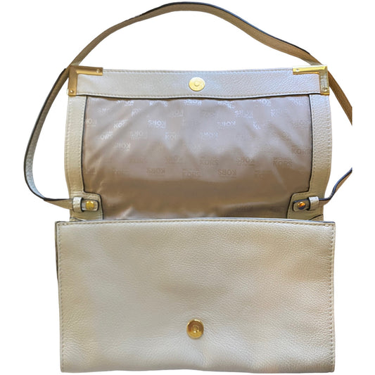 Michael Kors EUC Off White Pebbled Leather Clutch Purse