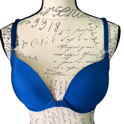Victoria's Secret Blue Front Closure Push Up Bra Size 34D