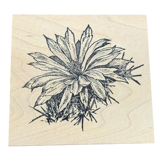 Serendipity Stamps 2005 G602 Cactus Flower Botanical Wood Mounted Rubber Stamp