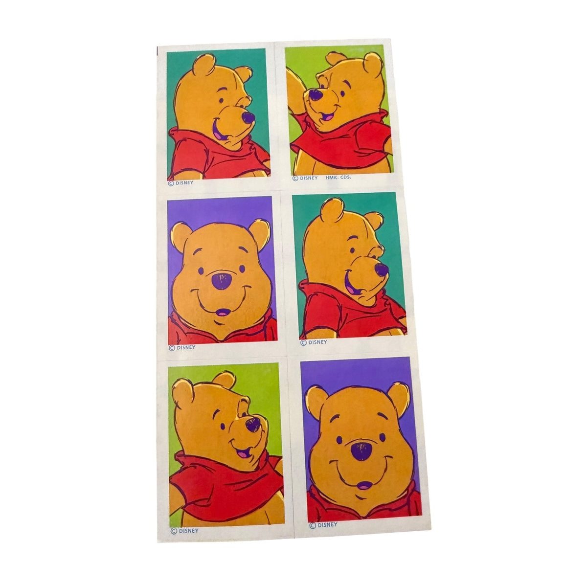 Hallmark Vintage Disney Winnie The Pooh Self Portrait Single Sticker Sheet NEW