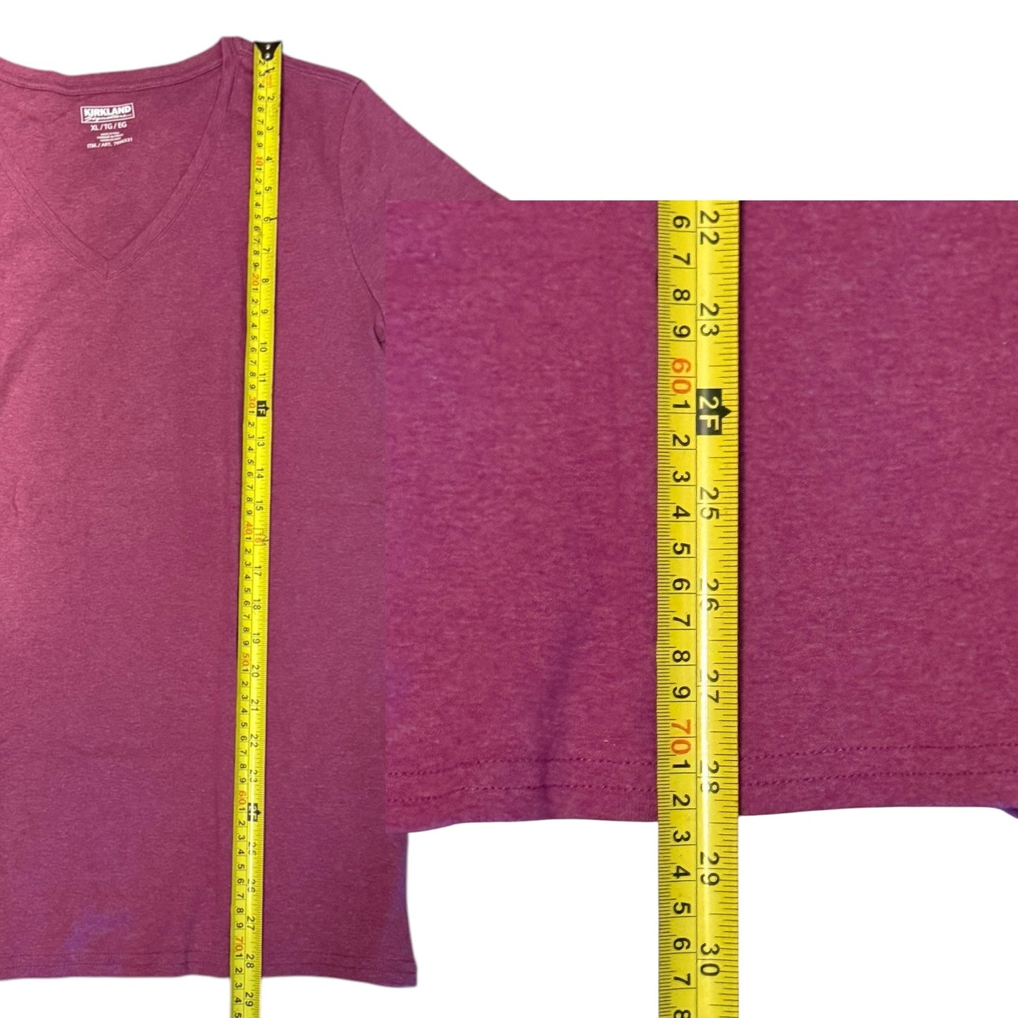 Kirkland Signature Pink Peruvian Pima Cotton V Neck Tee Shirt Size XL