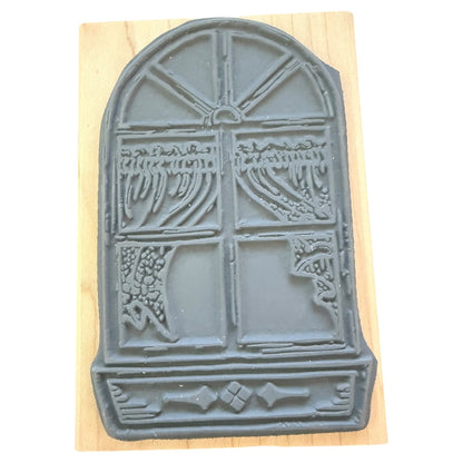 Stampendous Vintage 1994 Quaint Window P006 Large Rubber Stamp