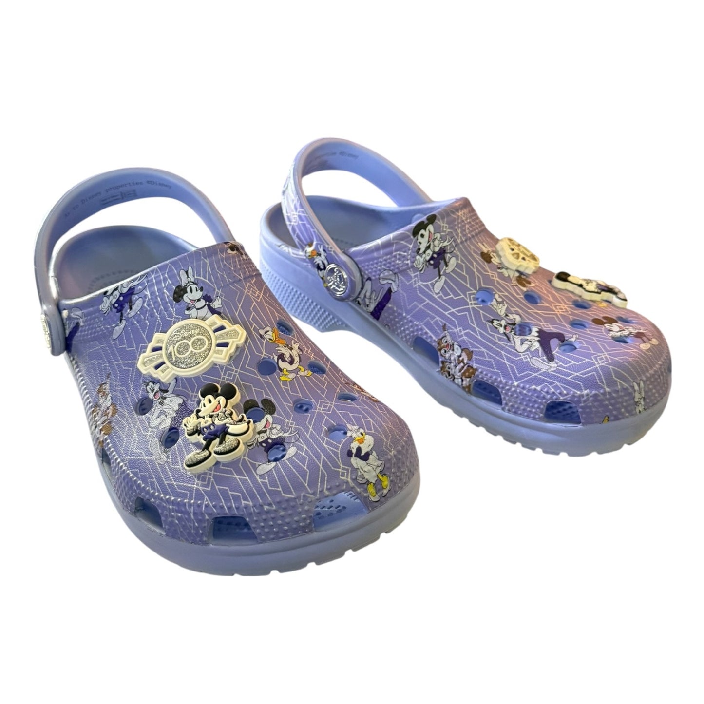 Crocs Disney Parks Purple 100th Anniversary Clog Shoe Size M 5 W 7