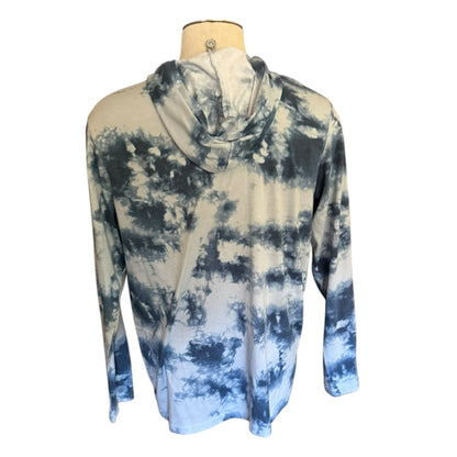 Hurley Blue Tie Dye  Long Sleeve Shirt Hoodie EUC Size Large