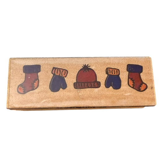 Westwater Enterprises Christmas Winter Mitten Hat Socks Rubber Stamp