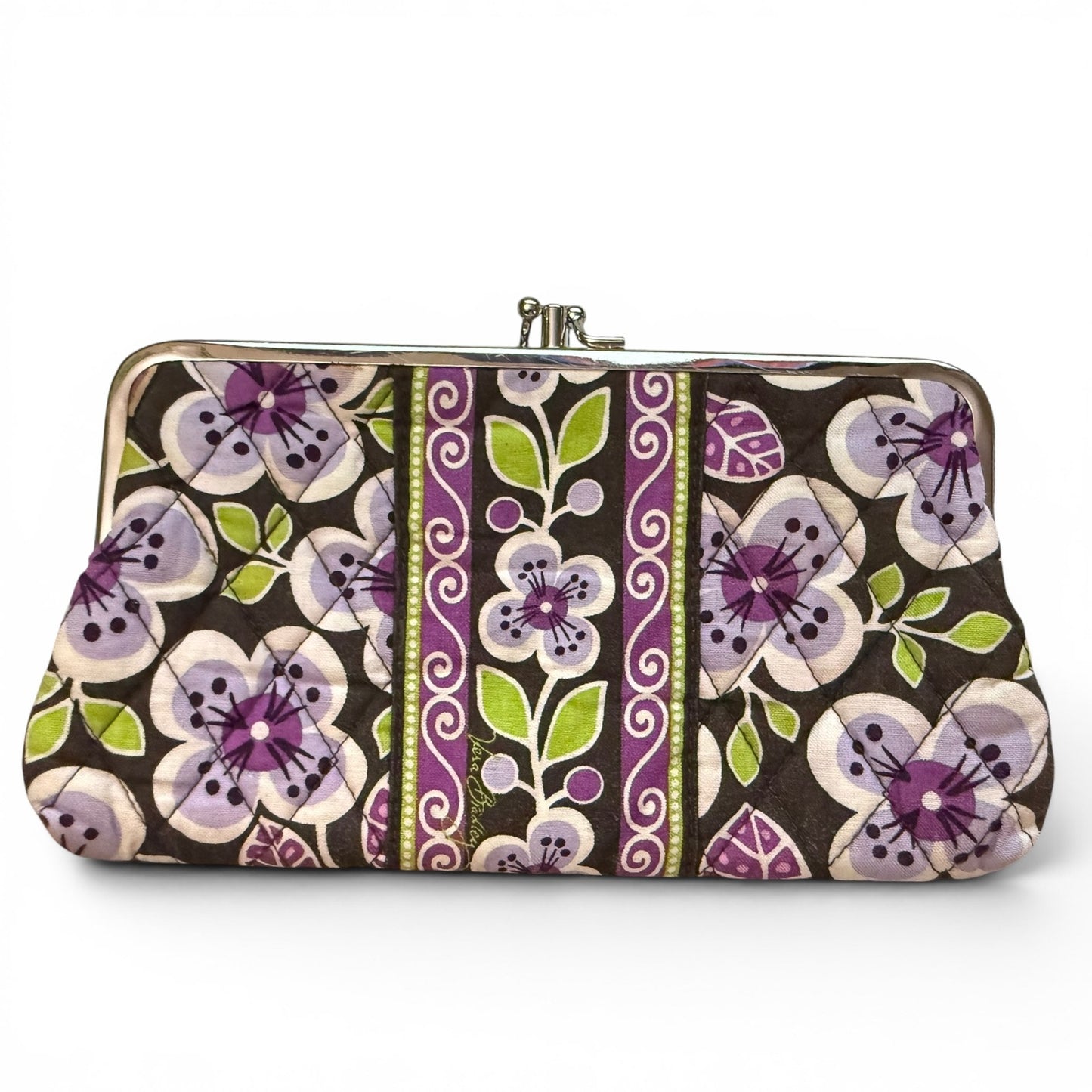 Vera Bradley Purple Floral Kiss Lock Clutch Wallet