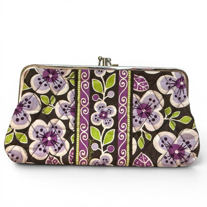 Vera Bradley Purple Floral Kiss Lock Clutch Wallet