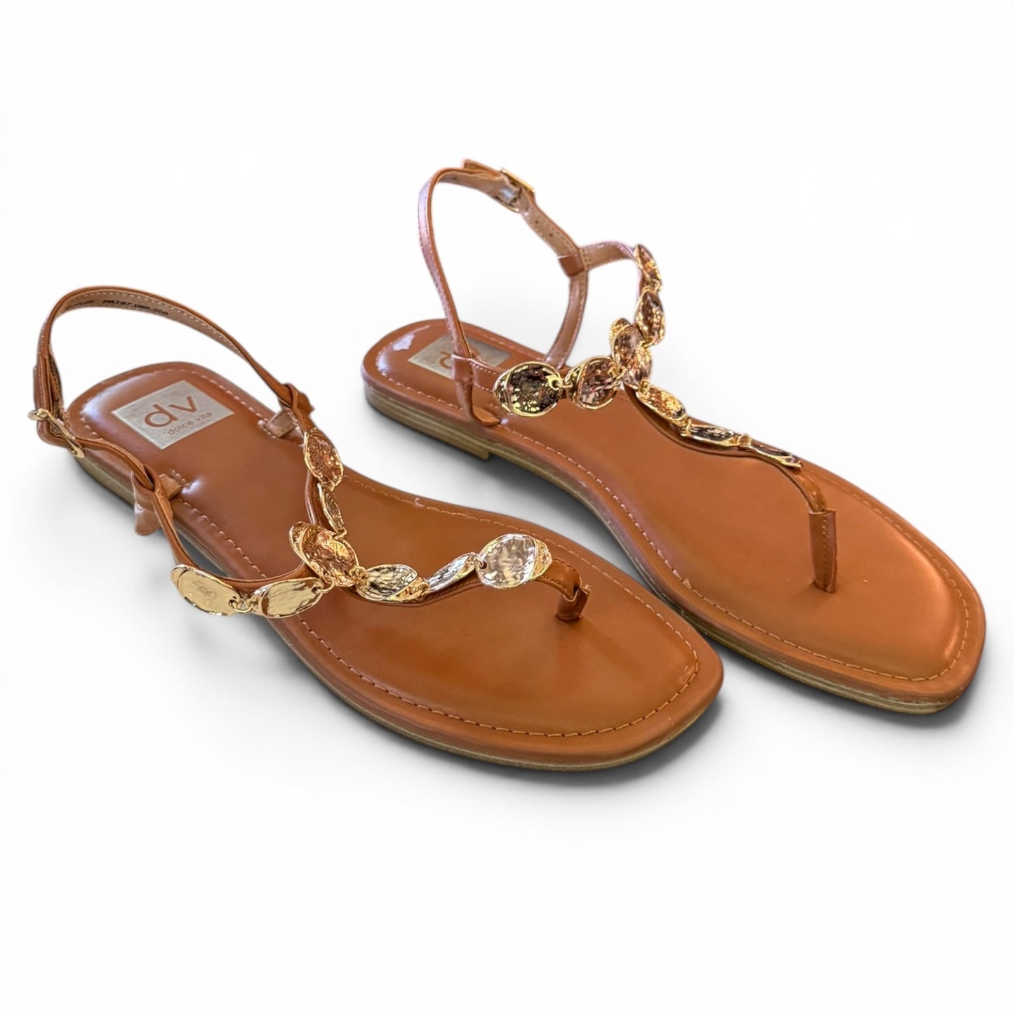 Dolce Vita DV Brown Jorjie Hammered Metal Sandal Size 9