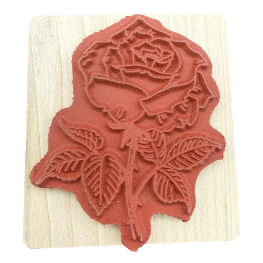 Heartfelt Creations Single Rose Flower Rubber Stamp