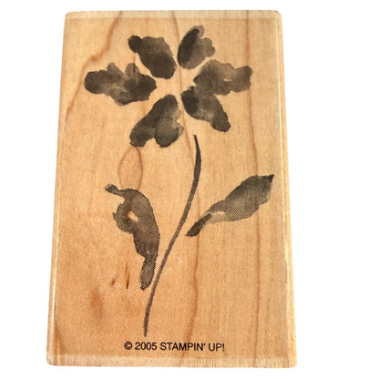 Stampin' Up! 2005 Watercolor Painted Flower Floral Card Making Rubber Stamp