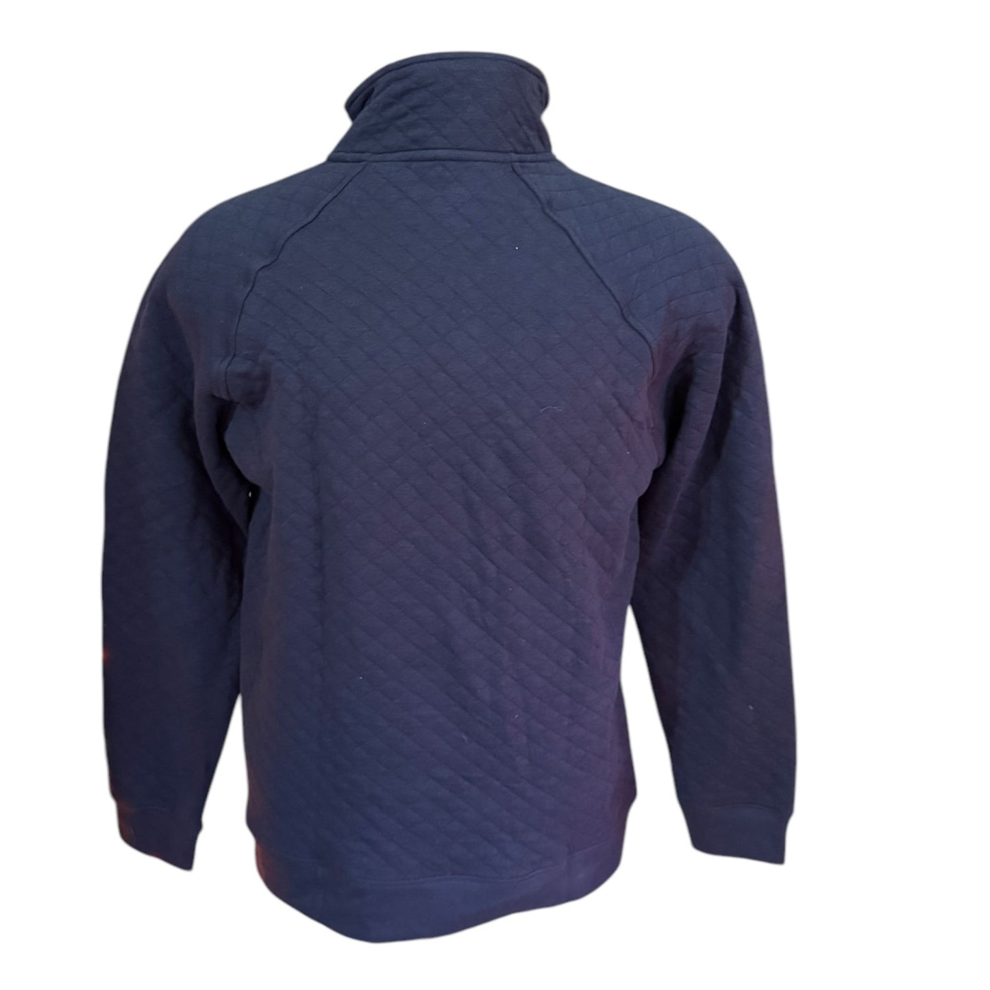 Eddie Bauer Mens Blue Quilted Mock Neck Pullover Sweater Small NWOT
